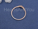 0.5ct Marquise Cut Simulated Diamond Curved Wedding Band 14k Rose Gold Plated