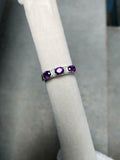 2.5ct Wedding Band Oval Purple Amethyst Stylish Three Stone 14k White Gold Over