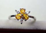2.3ct Engagement Ring Oval Cut Citrine Stylish Partywear 14k White Gold Finish