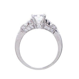 2.2ct Emerald Cut Diamond Solitaire Step Baguette Accent Ring 14k WhiteGold Over