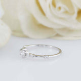 1ct Round Cut Diamond Engagement Ring Minimalist Solitaire 14k White Gold Finish