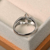 2.1ct Engagement Ring Marquise Cut Peach Morganite Butterfly 14k White Gold Over