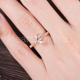 1ct Oval Cut Simulated Morganite Milgrain Engagement Ring 14k Rose Gold Plated