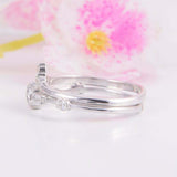 1.7ct Round Cut Diamond Engagement Ring Bridal Set Minimalist 14k WhiteGold Over