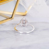 1ct Pear Cut Champagne Morganite Solitaire Engagement Ring 14k White Gold Finish