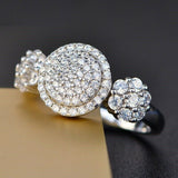 2.6ct Round Cut VVS1D Diamond Engagement Ring 14k White Gold Finish Double Halo