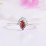 1.5ct Marquise Cut Red Garnet Engagement Ring Unique Stylish 14k White Gold Over