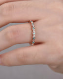 2Ct Round Cut Green Emerald Diamond Minimalist Wedding Band 14K Rose Gold Finish