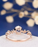 1ct Round Cut Peach Morganite Engagement Ring 14k Rose Gold Finish Solitaire