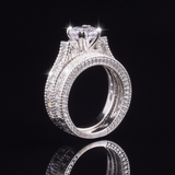 2.5ct Round Cut Diamond Engagement Ring 14k White Gold Finish Vintage Bridal Set