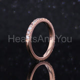 0.55ct Round Cut Moissanite Half Eternity Women Wedding Band 14k RoseGold Plated