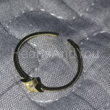 0.2ct Round Cut Moissanite Dainty Starburst Minimal Ring 14k Yellow Gold Plated