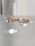 0.1ct Round Cut Moissanite Open Cuff Women Wedding Band 14k White Gold Plated