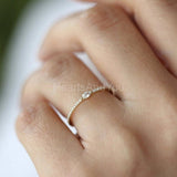 0.3ct Marquise Cut Simulated Diamond Minimalist Ring 14k Yellow Gold Plated