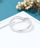 0.15ct Round Cut Moissanite Curved Women Wedding Band 14k White Gold Plated