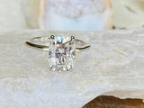 2.2ct Cushion Simulated Diamond Solitaire Engagement Ring 14k White Gold Plated