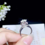 2.2ct Engagement Ring Round Cut Diamond Fleur De Lis 14k White Gold Finish