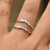 0.15ct Baguette & Round Simulated Diamond Stackable Band 14K Yellow Gold Plated