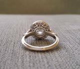 2Ct Round Cut Diamond Blue Sapphire Halo Engagement Ring 18K White Gold Finish