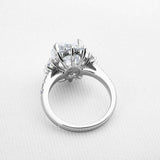 3.6ct Oval Cut VVS1D Diamond Engagement Ring Halo Art Deco 14k White Gold Finish