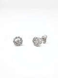 0.4ct Round Cut Moissanite Open Halo Stud Earrings Women 14k White Gold Plated