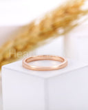 0.2ct Round Cut Moissanite Minimalist Women Wedding Band 14k Rose Gold Plated