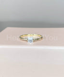 0.5ct Princess Simulated Diamond Solitaire Engagement Ring 14k YellowGold Plated