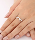 1.3ct Marquise Cut Diamond Wedding Ring Band Floral Cluster 14k WhiteGold Finish