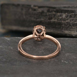 1ct Oval Cut Champagne Morganite Elegant Engagement Ring 14k Rose Gold Finish