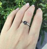 0.5ct Round Cut Red Garnet Engagement Ring 4 Prong Solitaire 14k White Gold Over