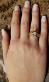 2.3ct Engagement Ring Oval Cut Diamond Filigree Design 14k Yellow Gold Finish