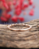0.2ct Round Cut Moissanite Stackable Women Wedding Band 14k Rose Gold Plated