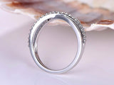 Unique Split Shank Wedding Ring Band 1ct Round Cut Diamond 14k White Gold Finish