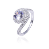 2.5ct Round Cut Diamond Engagement Ring 14k White Gold Finish Swirl Twist Design