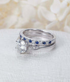 2ct Round Cut Diamond Bridal Wedding Set Engagement Ring 14k White Gold Finish