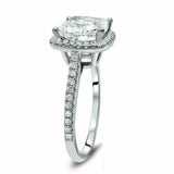 3.5ct Cushion Cut DVVS1 Diamond Stylish Halo Engagement Ring 14K White Gold Over