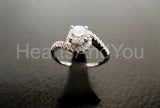 2.4ct Round Cut Moissanite Swirl Twist Engagement Ring 14k White Gold Plated