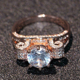 2.5ct Round Cut Diamond Engagement Ring 14k Rose Gold Over Stackable Split Shank