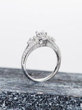 Milgrain Halo Split Shank Engagement Ring 2ct Round Diamond 14k White Gold Over