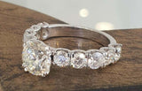 2.4ct Engagement Ring Round Cut Diamond Accents Solitaire 14k White Gold Finish