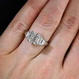 1.5ct Asscher Cut VVS1 D Diamond Solitaire Engagement Ring 14k White Gold Finish