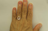 3Ct Pear Cut Peach Morganite Engagement Ring 14K Rose Gold Finish Diamond Halo