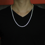 30 Ct Round Cut VVS1/D Diamond Tennis Necklace Solid 14K White Gold Over