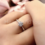 0.5ct Round Cut Moissanite 6 Prong Solitaire Engage Ring 14k White Gold Plated