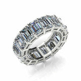 5ct Emerald Cut Diamond Eternity Band Ring 14k White Gold Finish