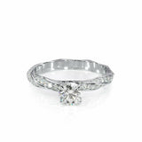 3Ct Round Cut Diamond Twist Shank Solitaire Engagement Ring 14K White Gold Over