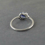 1.28ct Engagement Ring Oval Cut Blue Tanzanite Swirl Trilogy 14k White Gold Over