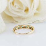 1ct Princess Cut Green Emerald Half Eternity Stackable Band 14k Yellow Gold Over