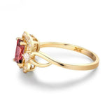 2.2ct Engagement Ring Emerald Cut Pink Ruby Split Shank 14k Yellow Gold Finish