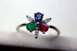 2.3ct Engagement Ring Oval Cut Multi-Stone Stylish Partywear 14k White Gold Over